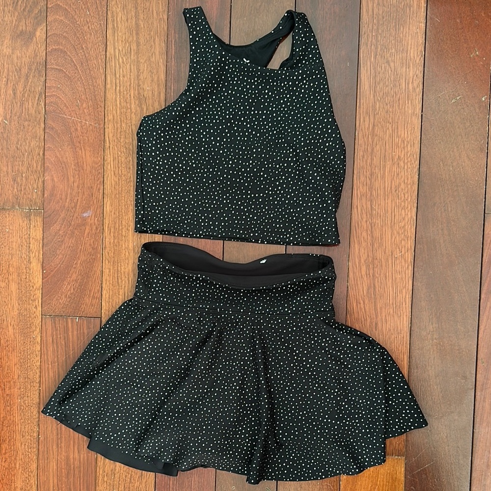 Black and White Polka Dot Athletic Set